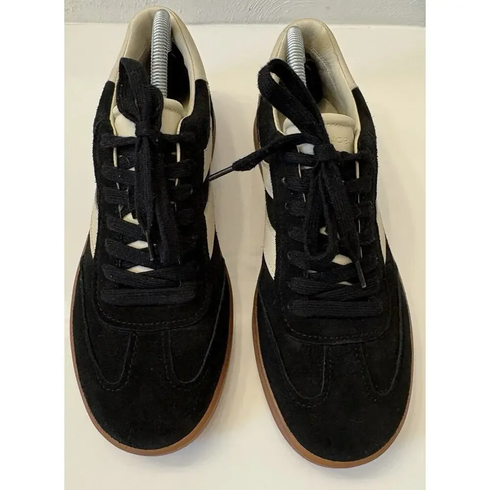 Vince Oasis-M Lace-Up Retro Sneakers Black Suede Cream Leather Men’s 9